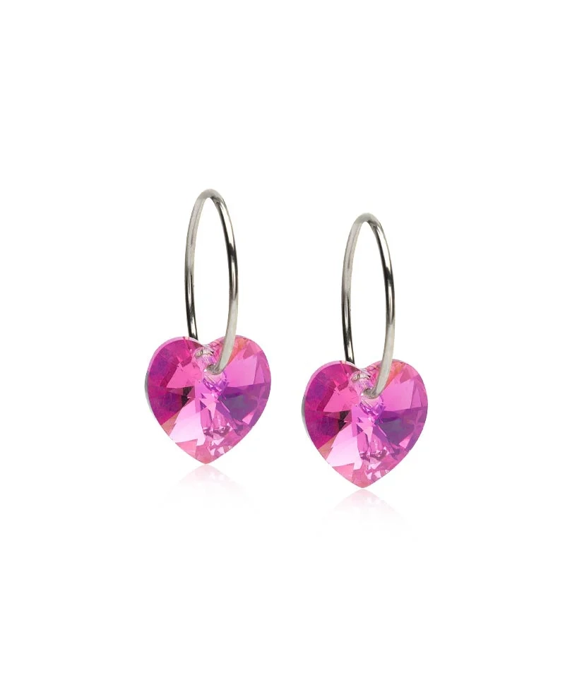 Blomdahl - NT Ear Ring 14 mm Heart 10 mm Rose