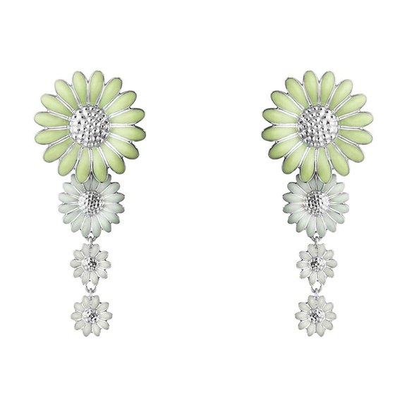 Daisy x Stine Goya Grüne Und Weisser Emaille Ohrringe von Georg Jensen, Schneller Versand - Nordicspectra.de