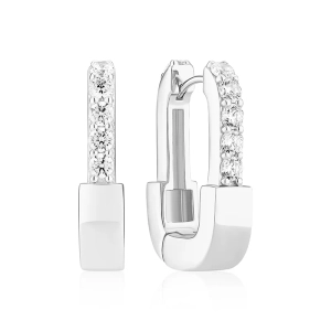 Maratea Half/Half Örhängen i silver med gnistrande Cubic Zirconia-stenar från Sif Jakobs