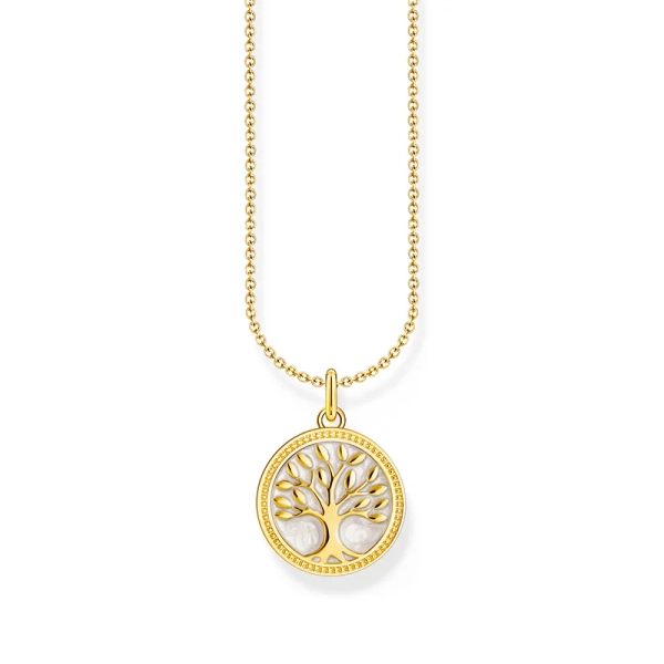 Kette mit Tree-of-Love-Anhänger und weißer Emaille vergoldet - Thomas Sabo - Nordic Spectra