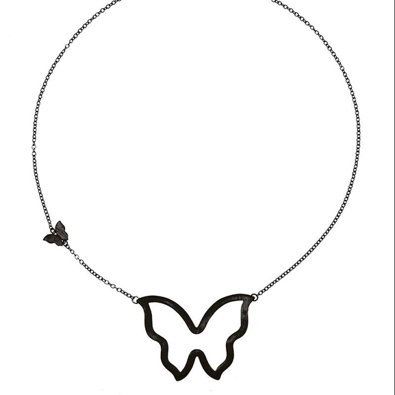 Butterfly Big Necklace Black -CU Jewellery - Snabb frakt & paketinslagning - Nordicspectra.se