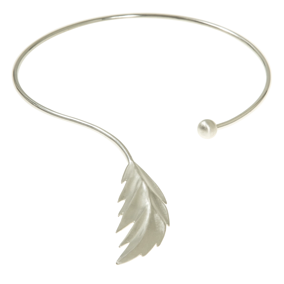 CU Jewellery - Feather Bangle Necklace Flex Silver