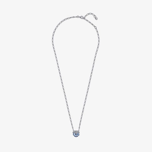 Blaues Stiefmütterchen Anhänger Halskette von PANDORA, Schneller Versand - Nordicspectra.de