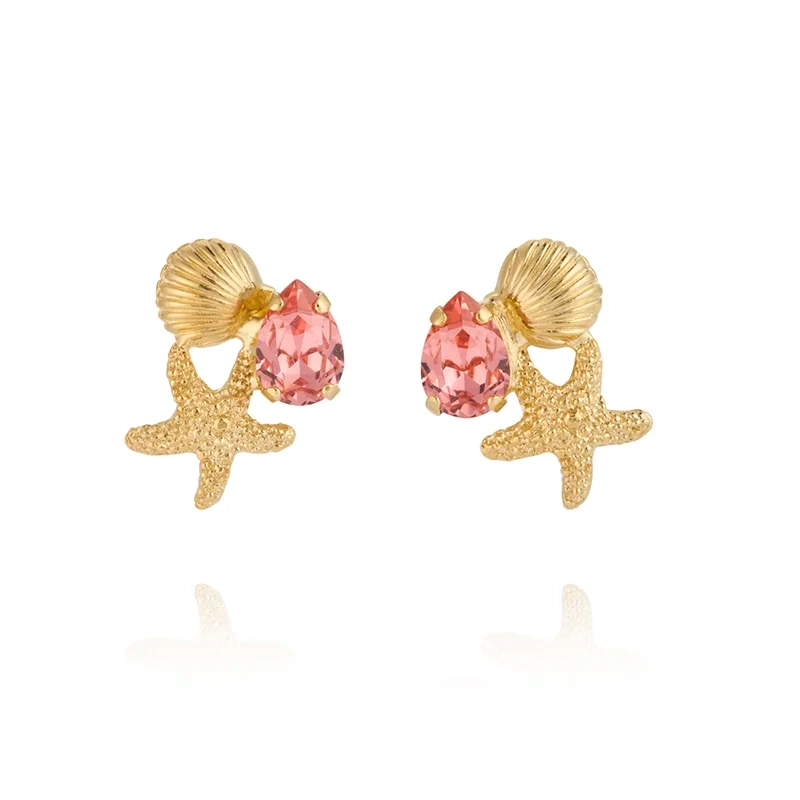 Caroline Svedbom - Seascape Earrings Gold Rose Peach