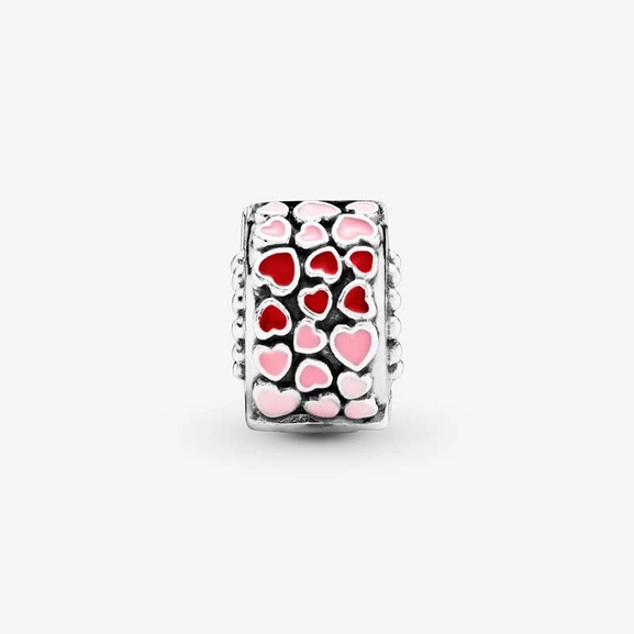 Rotes und rosafarbenes Herz Charm von PANDORA, Schneller Versand - Nordicspectra.de