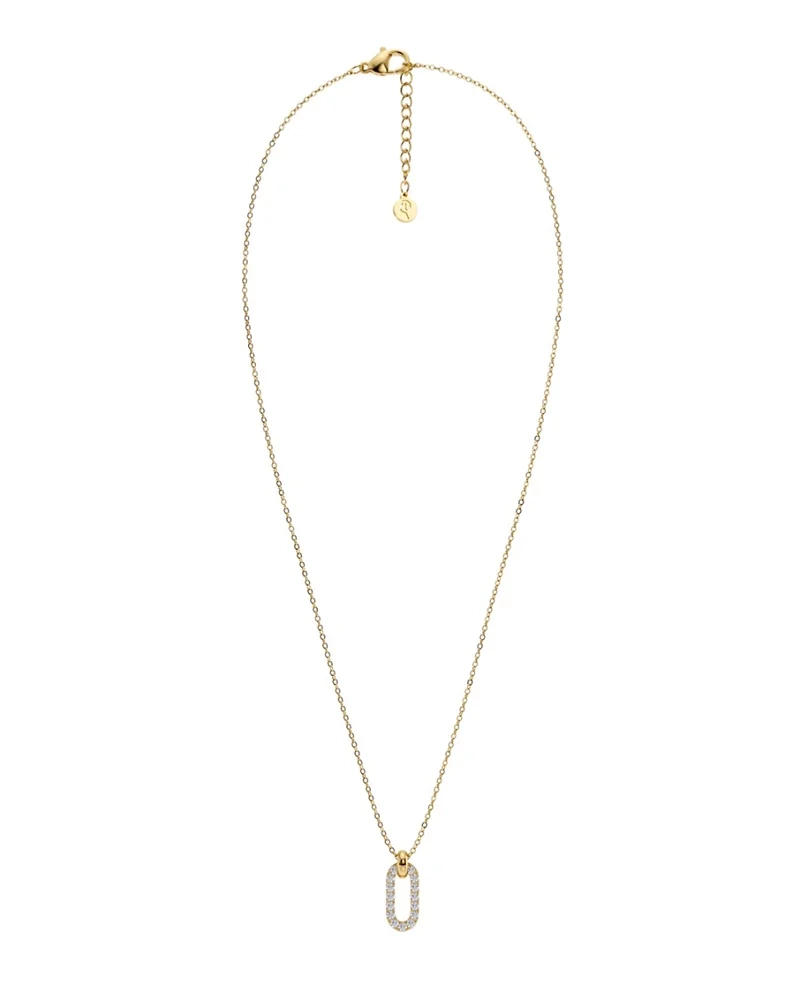 14K guldpläterat stål med cubic zirconia