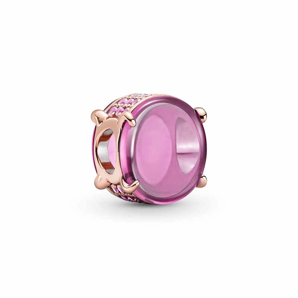 Rosafarbenes Ovales Cabochon-Charm von PANDORA, Schneller Versand - Nordicspectra.de