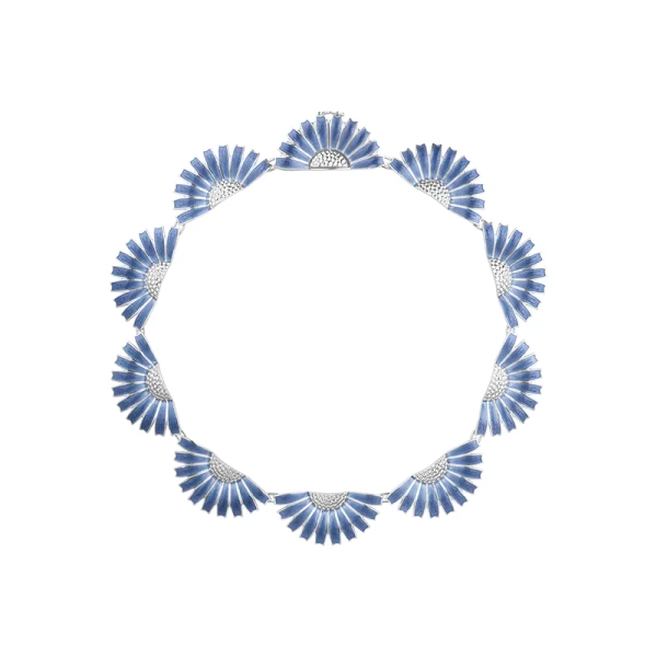 Daisy Blue Half Flower Necklace - Georg Jensen - Designschmuck mit schnellen und sicheren Lieferungen - Nordic Spectra