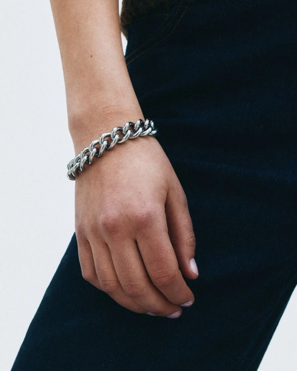 modell Bold Curb Chain Bracelet Silver.