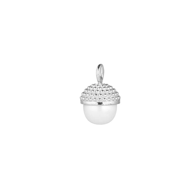 Letters Pearl Bubble Pendant Silver