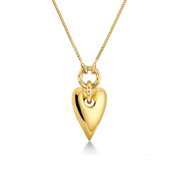 Elegant halsband med stiliserad hjärta-design i 14K guldpläterat stål