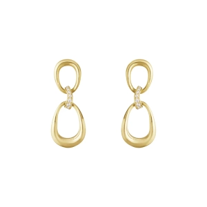 Offspring Länkade Små Örhängen i 18K guld med diamanter