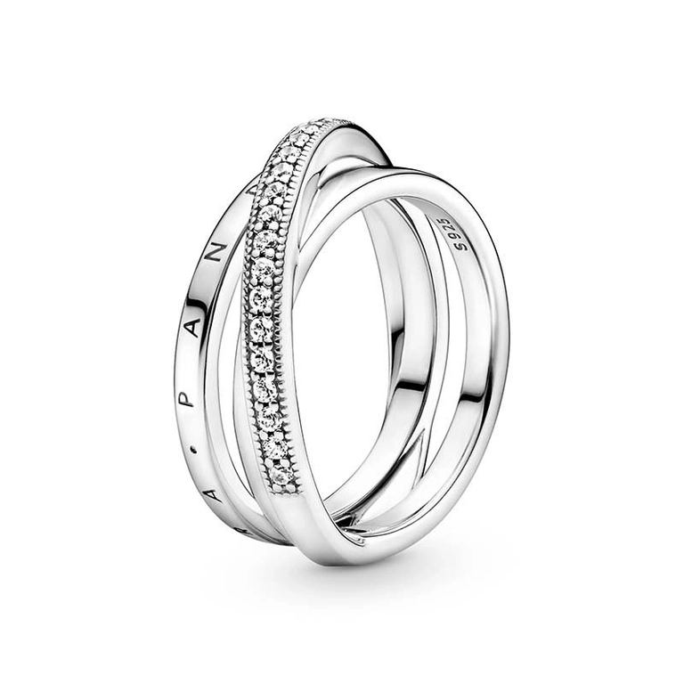 Dreifach gekreuzter Pavé-Ring von PANDORA, Schneller Versand - Nordicspectra.de