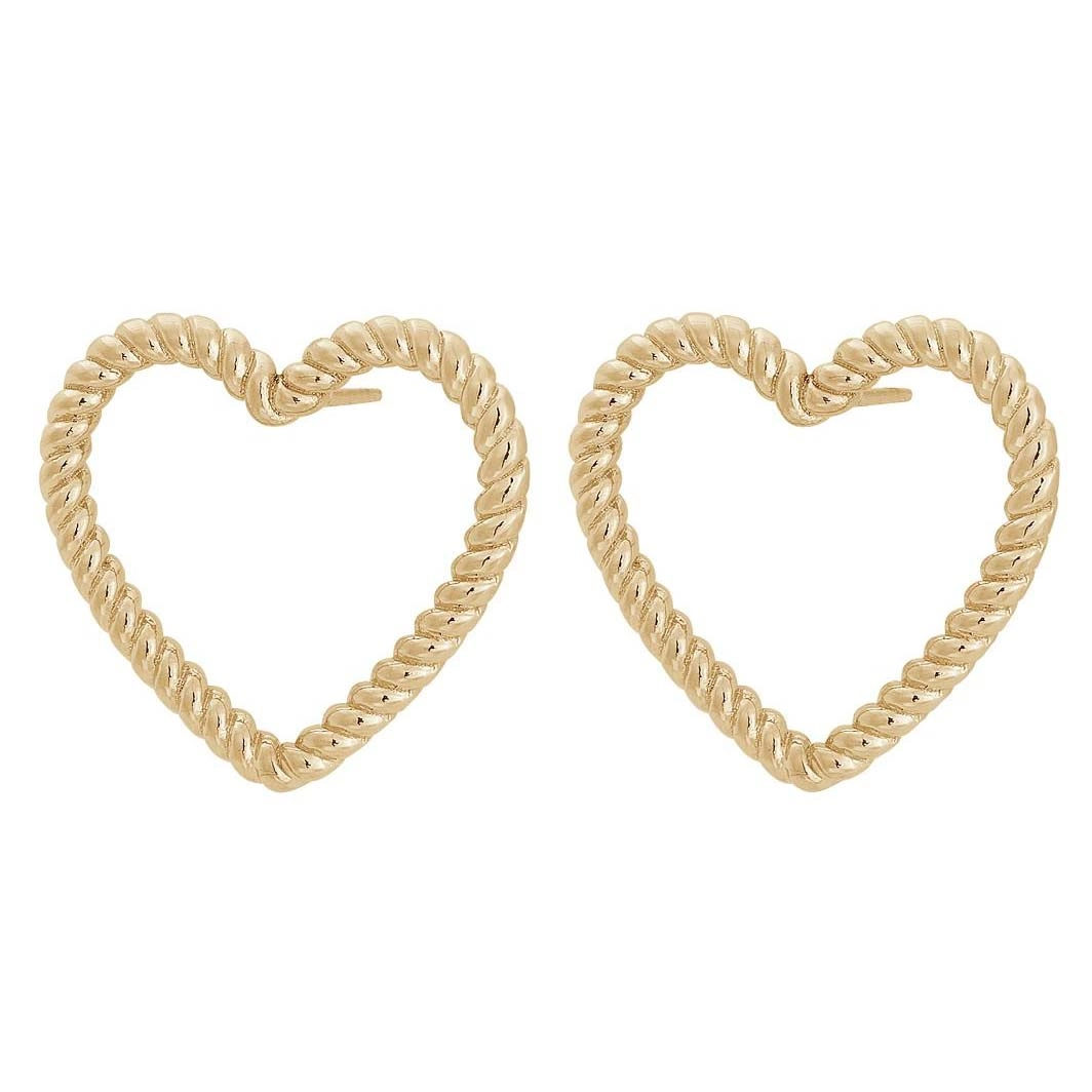 Rope Heart Studs M Gold