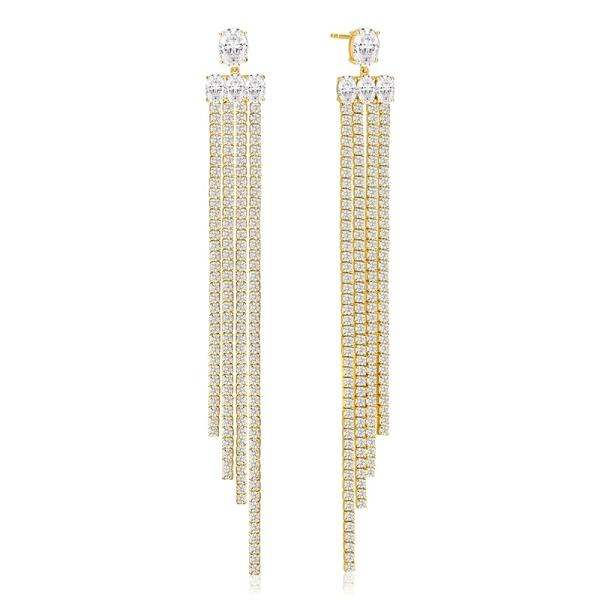 Ellisse Lungo Grande Earrings Gold Sif Jakobsilta