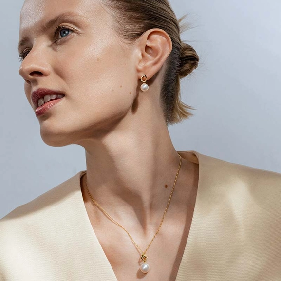 Magic Ohrringe Gold Mit Perlen Und Diamanten von Georg Jensen, Schneller Versand - Nordicspectra.de