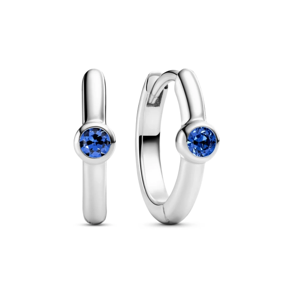 Sarzana Uno Creolo örhängen i silver med djupblå cubic zirconia-sten