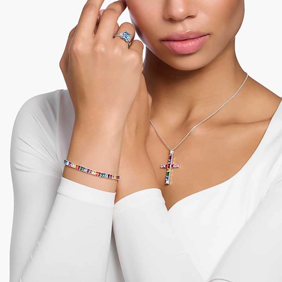 Tennis bracelet with colourful stones silver - Thomas Sabo - Suuri valikoima & ilmainen lahjapaketointi - Nordicspectra.fi