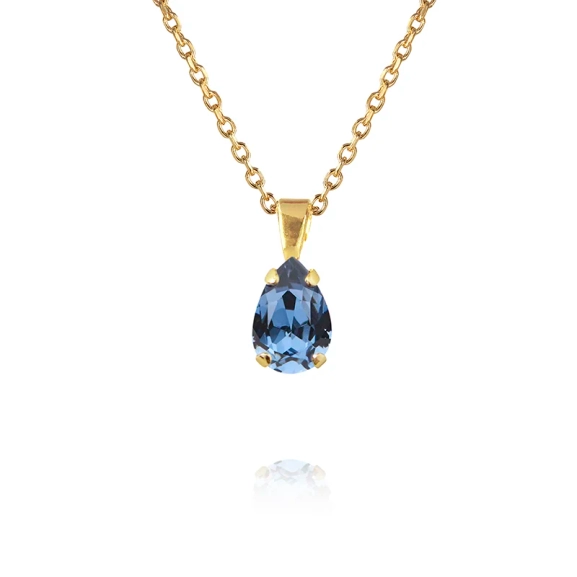 Petite Drop Necklace i guld med en droppformad