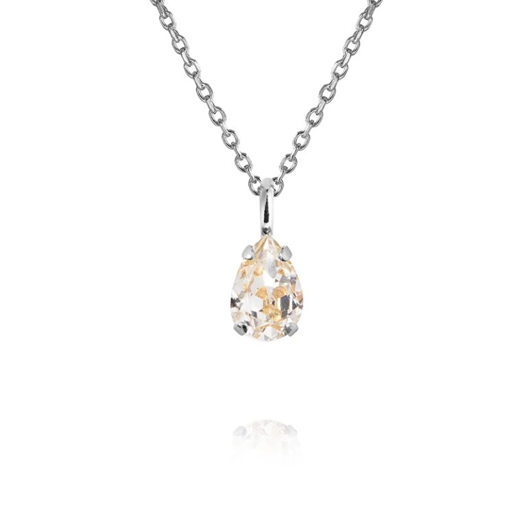 Halsband i rhodiumpläterad mässing med klar Swarovski-kristall