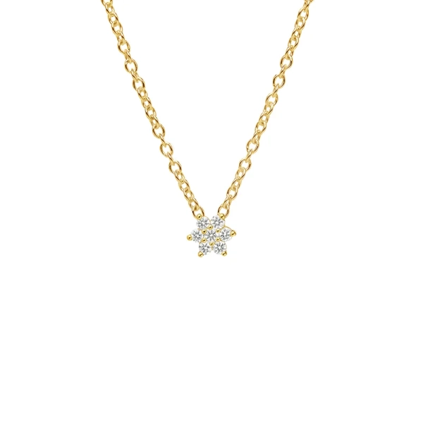 Etoile Halskette Diamant Gold: Halskette aus 18-karätigem Gold mit sternförmigen Diamanten