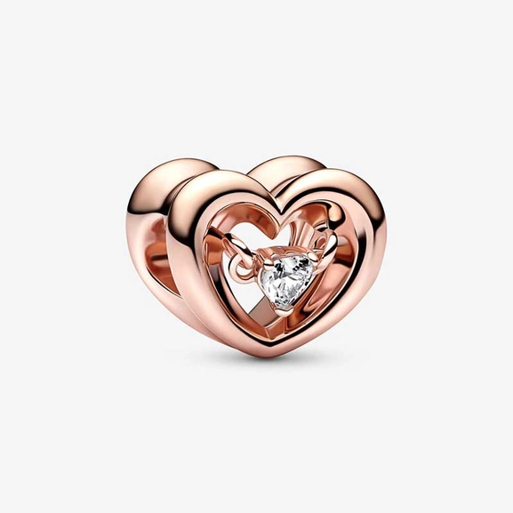 Strahlendes Herz & Schwebender Stein Charm von PANDORA, Schneller Versand - Nordicspectra.de