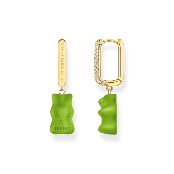 HARIBO Singelcreol Grön Gummibjörn med Glittrande Stenar Guld - Thomas Sabo - Snabb leverans & paketinslagning - Nordic Spectra