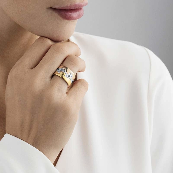 Fusion 3-delad Ring RG//VG/RG/Diamanter - Georg Jensen ringar - Snabb frakt & paketinslagning - Nordicspectra.se