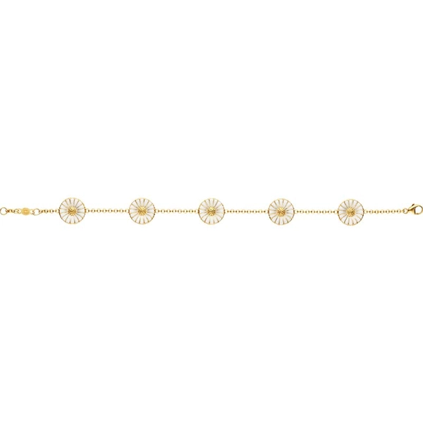Daisy Armband Gold Mit Weiße Emaille von Georg Jensen, Schneller Versand - Nordicspectra.de