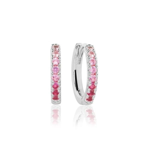 Ellera Medio Örhängen Rosa från Sif Jakobs i silver med gnistrande Cubic Zirconia-stenar