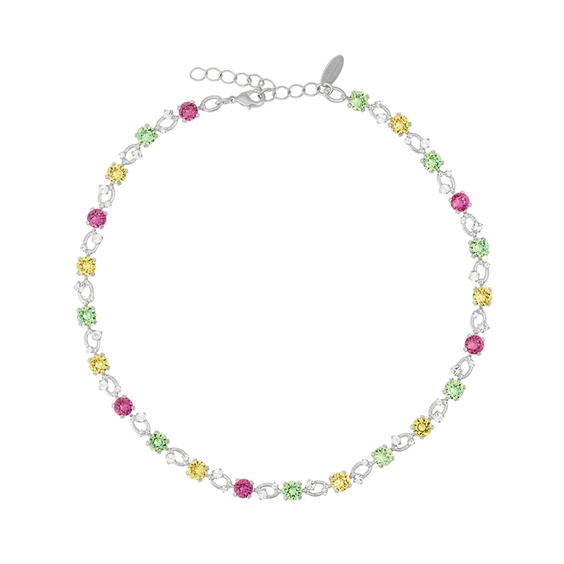 Caroline Svedbom - Fay Necklace Rhodium Autumn Bloom Combo