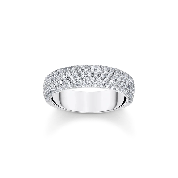Bred Ring Pavé av Glittrande Stenar - Thomas Sabo - Snabb leverans & paketinslagning - Nordic Spectra