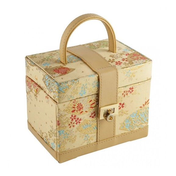 Smyckeskrin beige/mönstrat tyg - Snabb frakt & paketinslagning - Nordicspectra.se