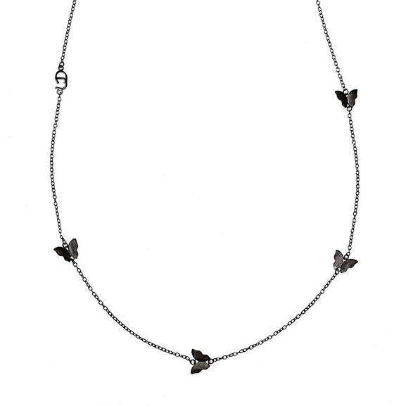 Butterfly Chain Necklace Black -CU Jewellery - Snabb frakt & paketinslagning - Nordicspectra.se