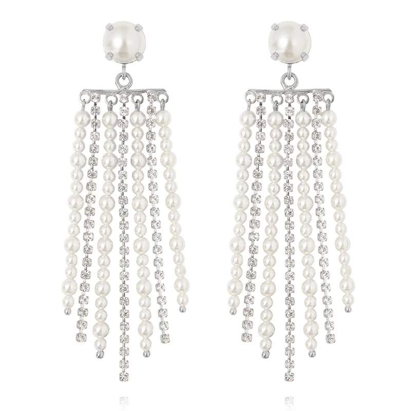 Caroline Svedbom - Donna Earrings Rhodium Pearl / Crystal