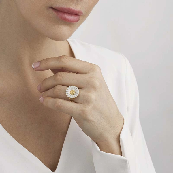 Daisy Ring Silber Mit Goldauflage Groß von Georg Jensen, Schneller Versand - Nordicspectra.de