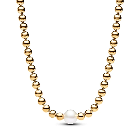 Behandelte Süßwasserzuchtperle & Kugeln Collier-Halskette - PANDORA - Nordic Spectra