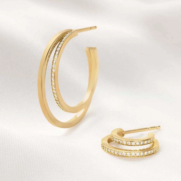 Halo Korvakorut Kulta & Pavé 0.32 ct Timantti - Georg Jensen - Suuri valikoima & ilmainen lahjapaketointi - Nordicspectra.fi