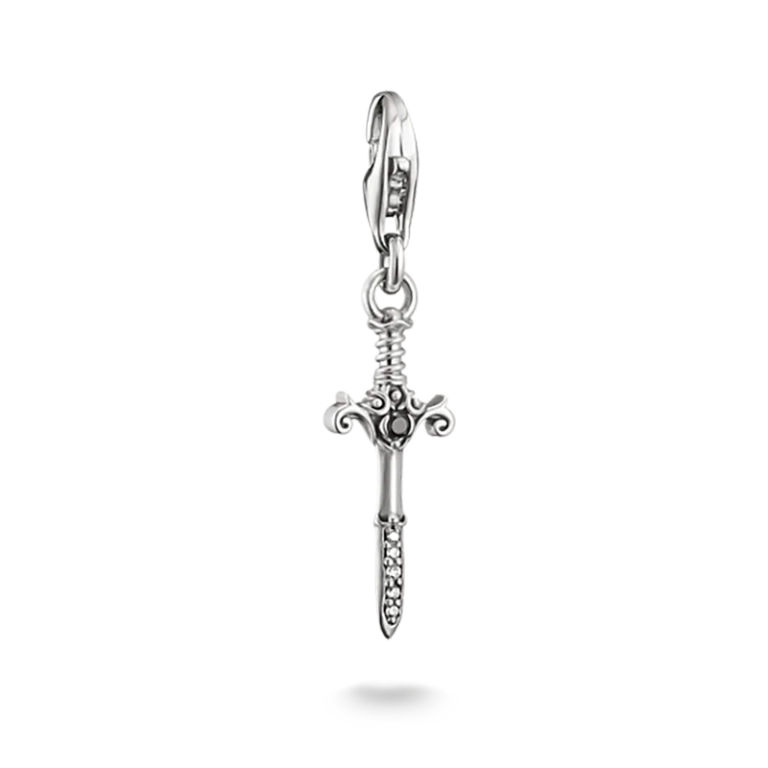 Svärd True Romance Berlock i återvunnet 925 silver med svärtad finish