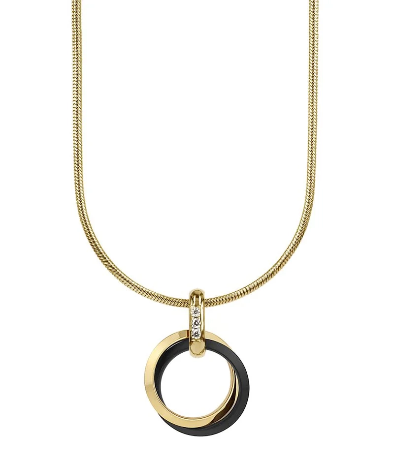 CAROLIN Kort Halsband Guld/Svart - Astrid & Agnes - Nordic Spectra