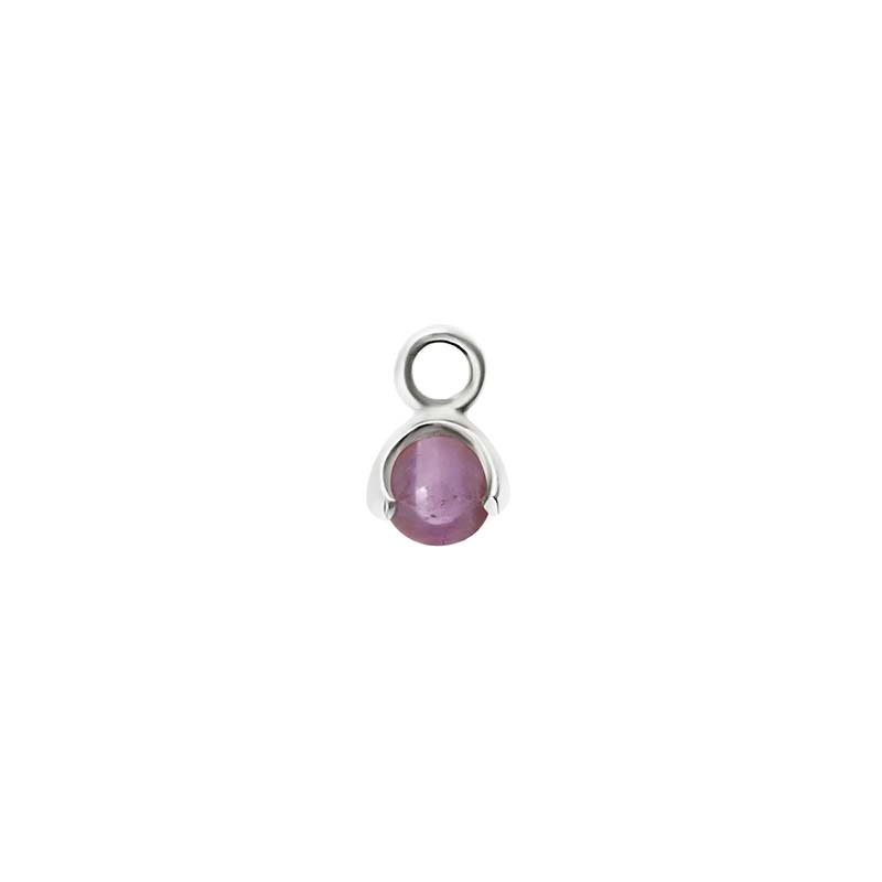 Letters Stone 2 Amethyst Pendant Silver