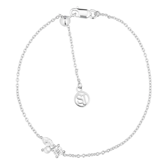 Adria Tre Armband i silver med cubic zirconia och sötvattenpärla från Sif Jakobs