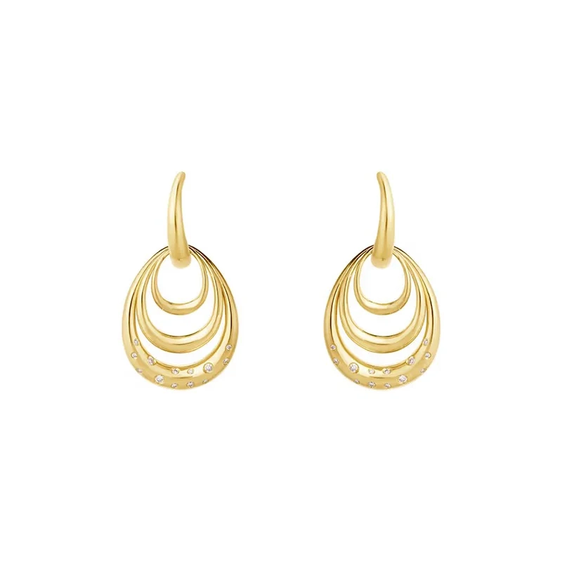 Georg Jensen - Offspring Dubbla &Ouml;rh&auml;ngen Guld med Diamanter