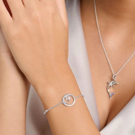 Armband Welle Mit Steinen Silber von Thomas Sabo, Schneller Versand - Nordicspectra.de