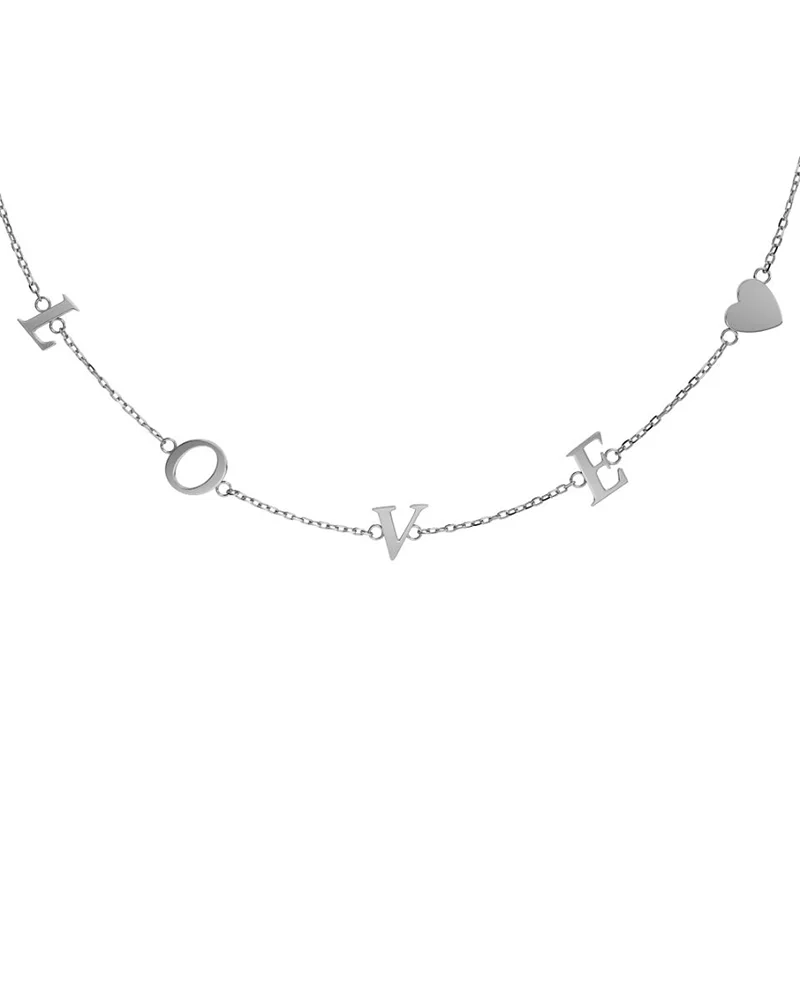 Love Note Necklace i blankt rostfritt stål med bokstäverna L