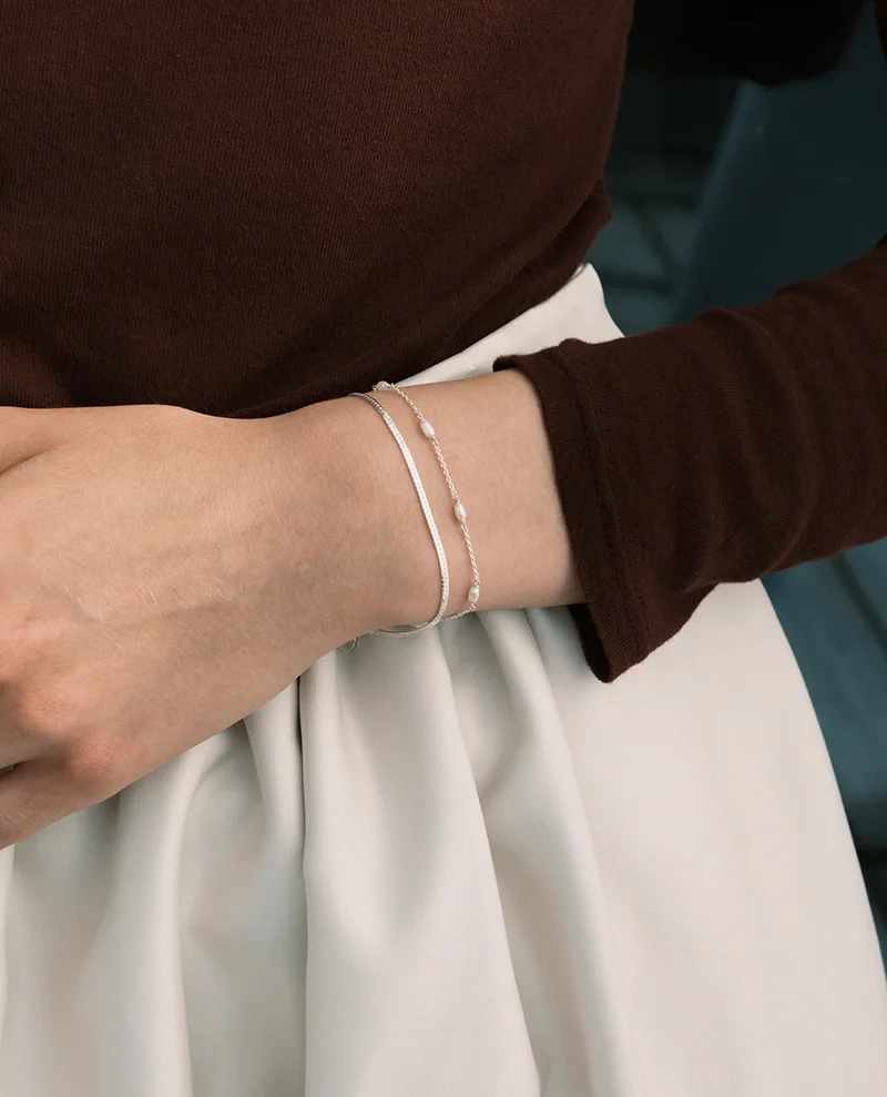 Herringbone Bracelet Silver - Syster P - Snabb leverans & Gratis paketinslagning - Nordic Spectra