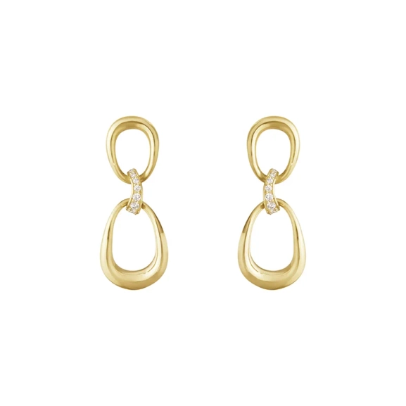Offspring Chained Small Earrings Gold & Diamonds - Georg Jensen - Designschmuck mit schnellen und sicheren Lieferungen