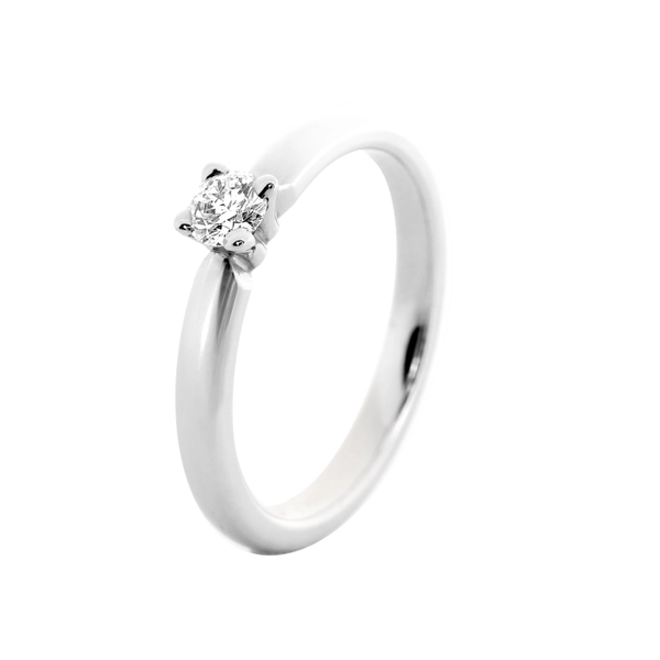 Saga Solitaire Ring 0,20 ct White Gold von Nordic Spectra, Schneller Versand - Nordicspectra.de