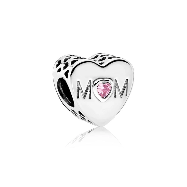 Rosafarbenes Mum-Herz Charm von PANDORA, Schneller Versand - Nordicspectra.de