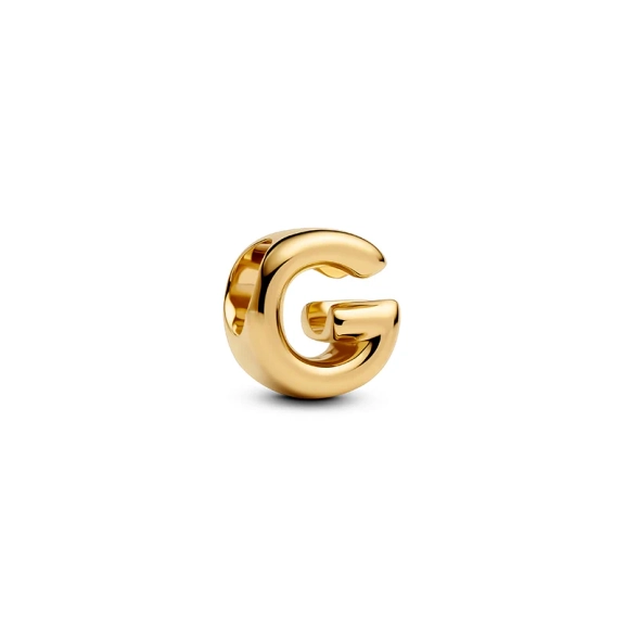 Bokstaven G Berlock Guld från Pandora Moments - Skapa din unika stil med denna eleganta och runda berlock i 14 karat guldpläterad metall.